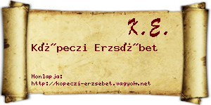 Köpeczi Erzsébet névjegykártya